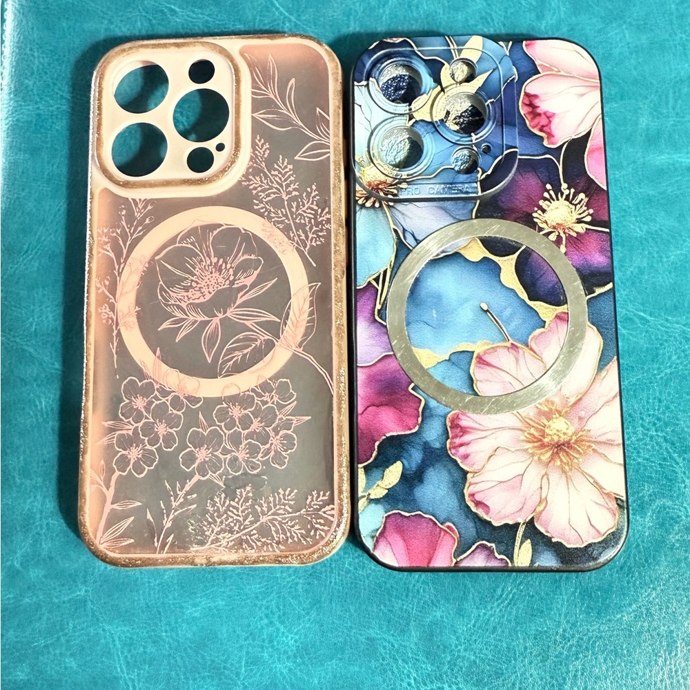 Floral Phone Case Set - Transparent and Multicolor